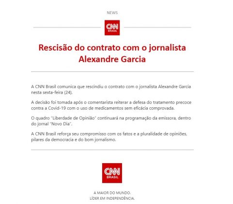 Cnn Brasil Demite Alexandre Garcia Cidademarketing